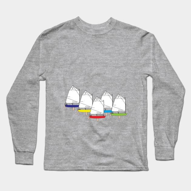 Optimist Sailing Dingies Racing Long Sleeve T-Shirt by CHBB